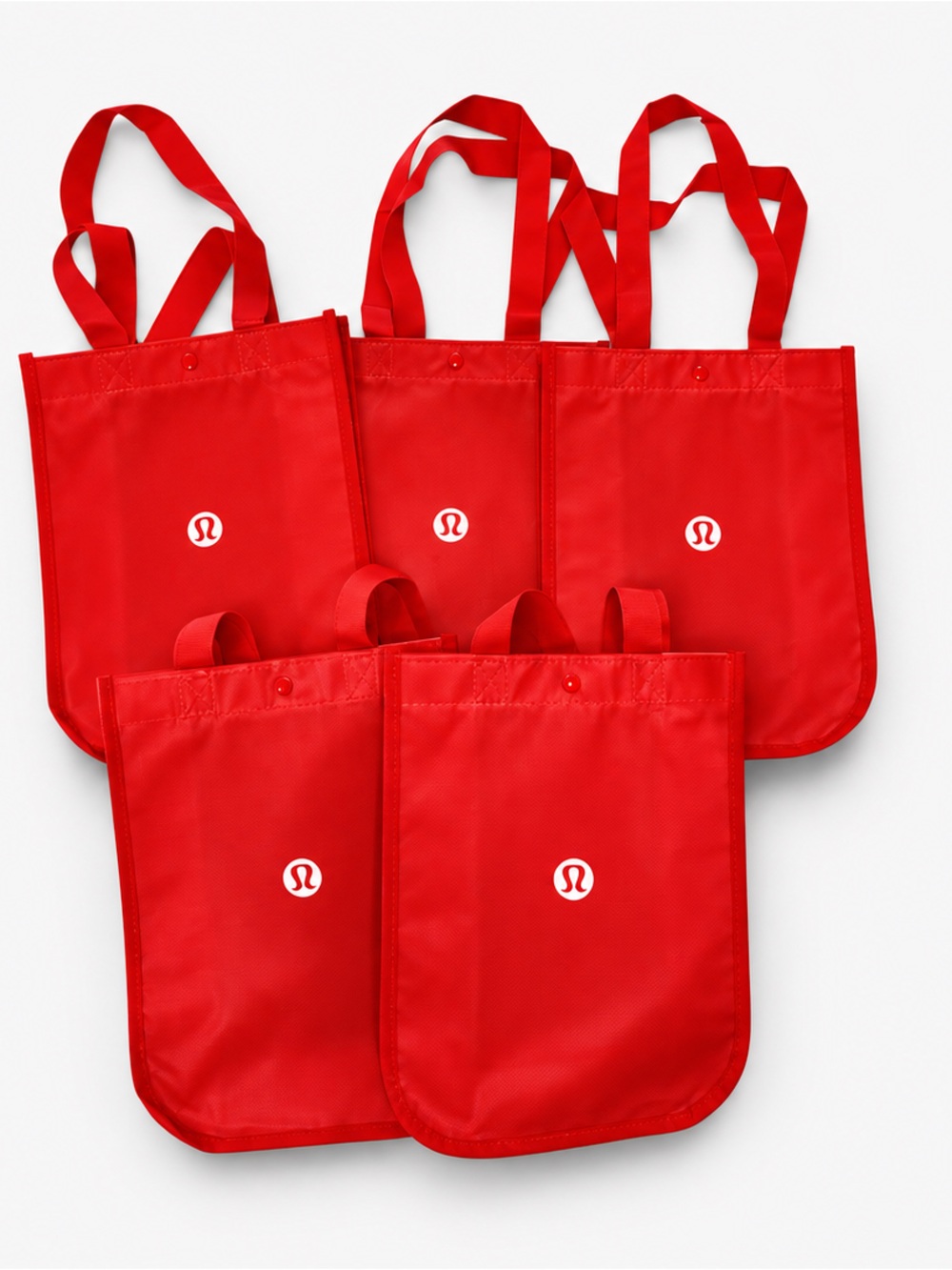 Lululemon Small Red Reusable Tote Bags – Lot of 5 - like new